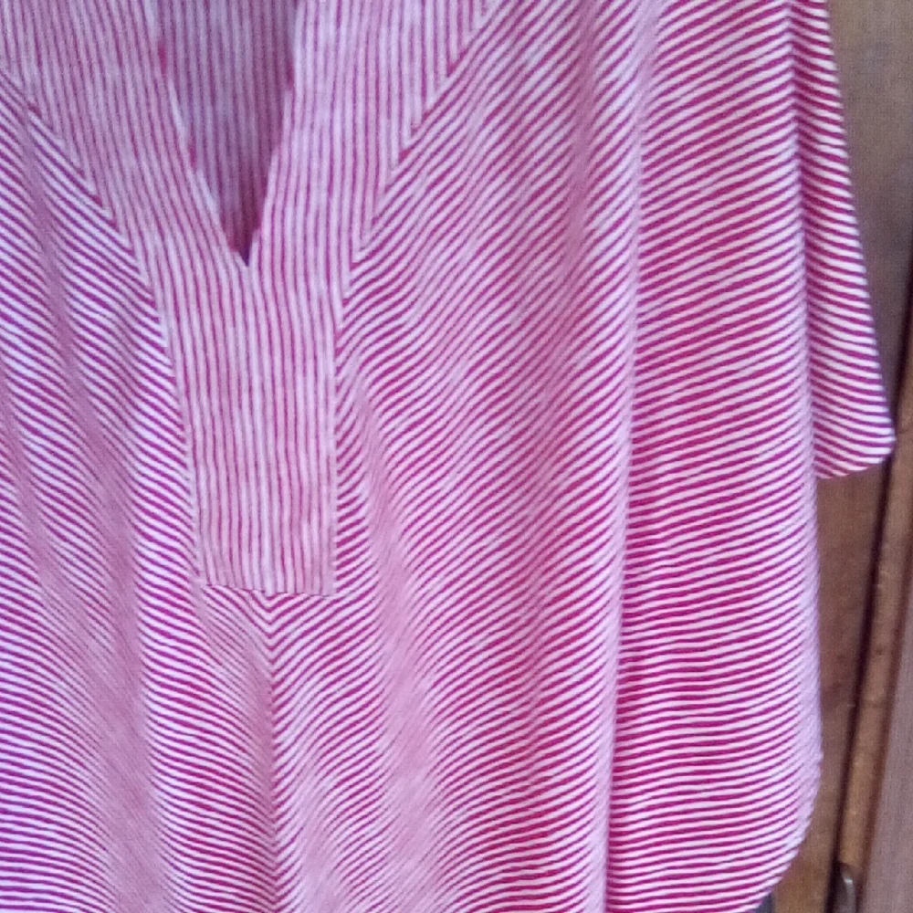 Chico's Red and White Striped Blouse - Picture 3 of 14